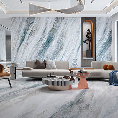 Locke Blue Grey Marble Tiles