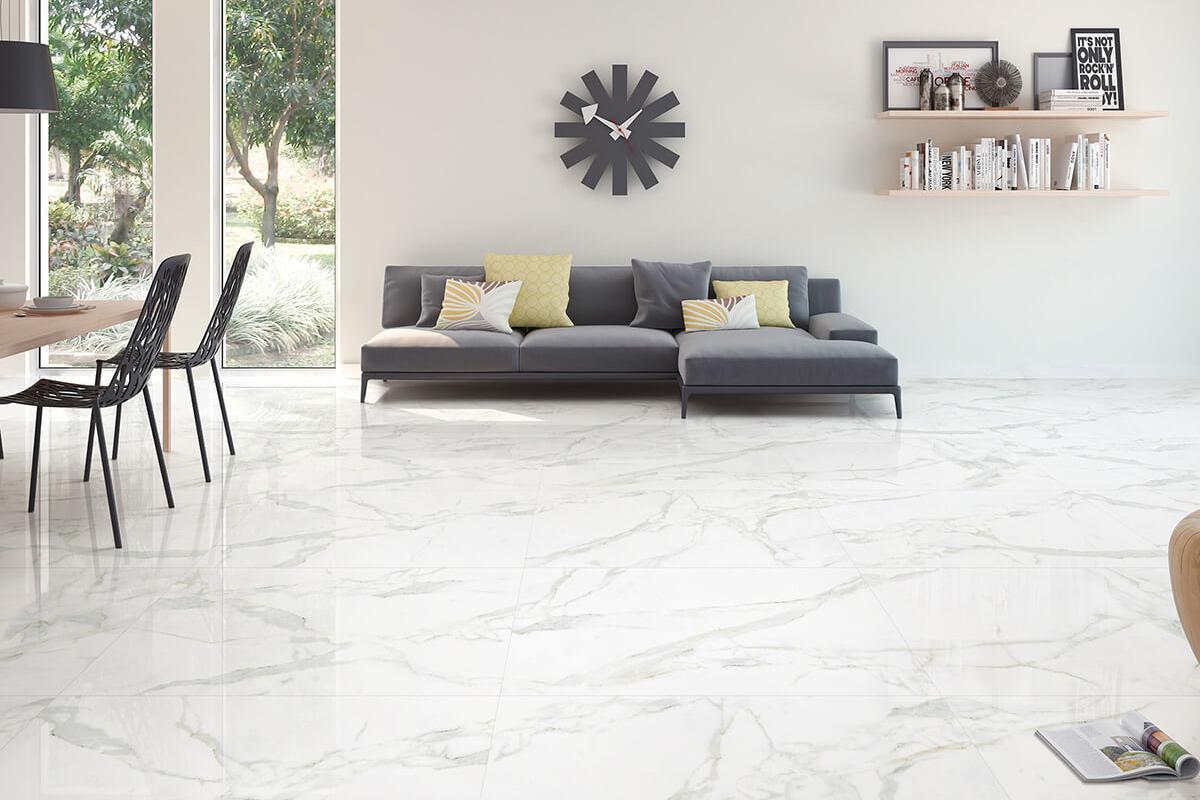 calacatta gold marble living room