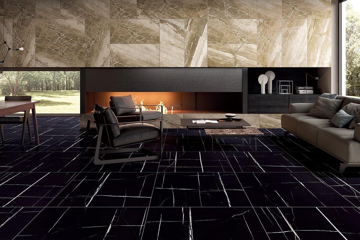 Laurent Black Marble Tile